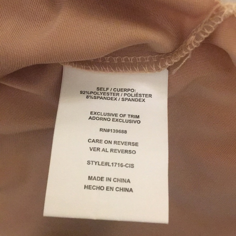 *WORN ONCE Crushed Velvet Nude Shirt - Picture 6 of 7